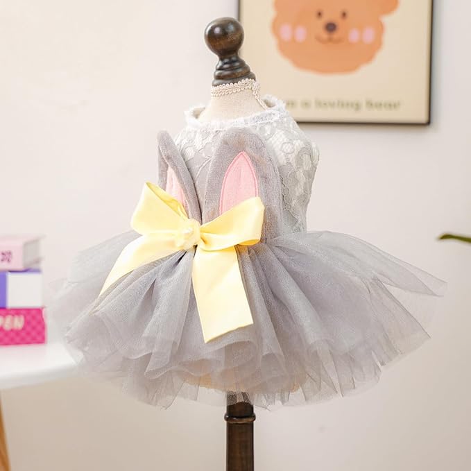 Furbabycare® Elegant Sweet Easter Puppy Dog Blingbling Princess Skirt Pet Dog Lace Cake Camisole Tutu Dress C-Easter Bunny-1 Large