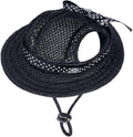 Round Brim Princess Hat Visor Hat Pet Dog Mesh Porous Sun Hat with Ear Holes for Small, Extra Small Dog Teddy, Pug, Chihuahua, Shih Tzu, Yorkshire Terriers, Papillon Black M