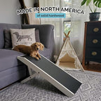 DoggoRamps Dog Ramp for Couch Furniture Quality Solid Hardwood Ramp for Dogs to Get on Couch with Platform Top & Non-Slip Grip – Adjustable Dog Ramp for Sofas up to 22" – 100% Made in N America