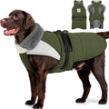MIGOHI Comfortable Large Dog Coat - Waterproof Dog Coat with Reflective Strips,Windproof XXL Dogs Jacket with Warm Turtleneck, Snow Coats for Large Dogs,Labrador Golden Retriever,2XL,ArmyGreen