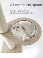 Transparent Cat Spoon Hammock for DIY Cat Tree Cat Tower Cat Apartment Sisal Scratching Post with Jumping Platform and Cat Ring DIY Cat Furniture Activity Center Kitten Playhouse (Beige)