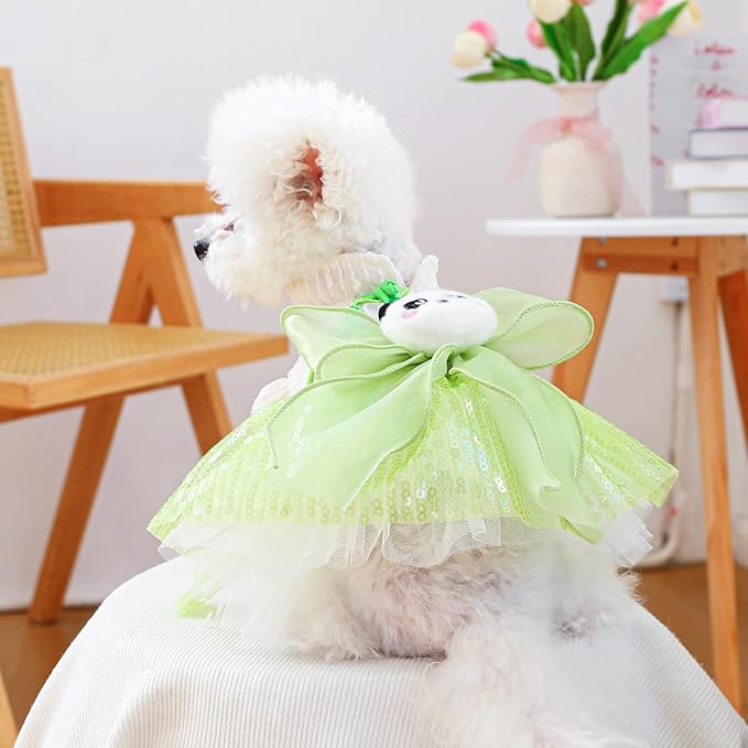 Furbabycare® Elegant Sweet Fashion Puppy Dog Blingbling Princess Skirt Pet Dog Lace Cake Camisole Tutu Dress S-Panda X-Small