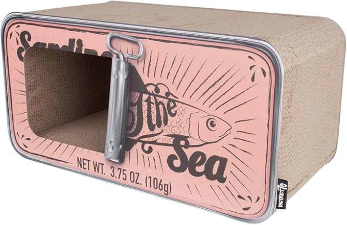 Sardine Cardboard Cat Scratcher, 60 x 30 x 30 cm, Pink