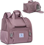 Pet Backpack Carrier for Small Dogs Medium Cats, Puppies,Breathable and Collapsible Design, Portable Travel Bag for Bearded Dragon,Rabbit Cage (Purple, Large)