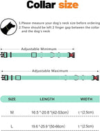 Waterproof Martingale Collar for Dogs,Easy to Clean Dog Collars with Safety Quick Release Buckle,Rubber Collar for Medium Large Dogs Walking Training (Mint Green, M (16.5-20.8inch))