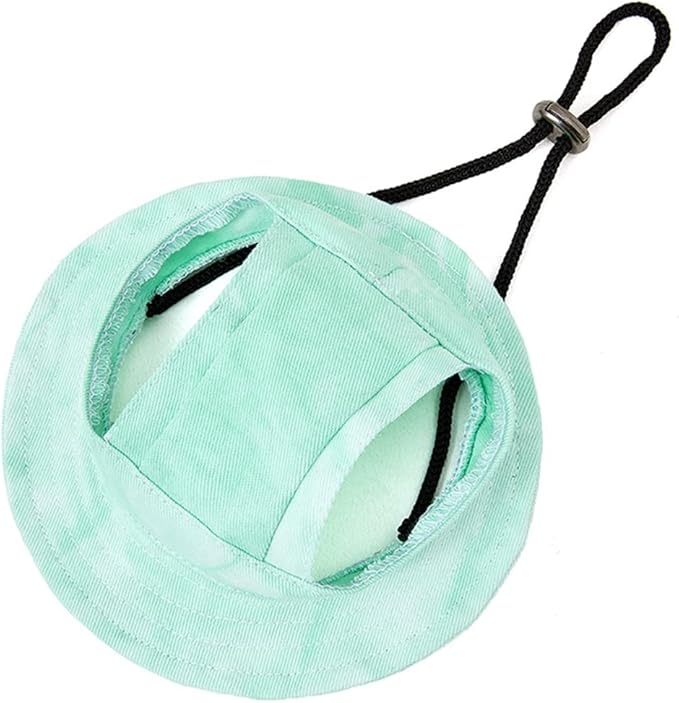 Round Brim Princess Hat Visor Hat Pet Dog Mesh Porous Sun Hat with Ear Holes for Small, Extra Small Dog Teddy, Pug, Chihuahua, Shih Tzu, Yorkshire Terriers, Papillon T-Green S