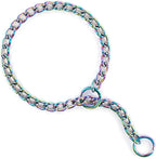 TSPRO Stainless Steel Heavy Duty Metal Dog Collar, Adjustable and Durable Dazzling Pet Collar for Medium to Large Dogs, Ideal for Walking and Training (Sparkly, 4MM*20.5-23 inches)