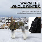 PINA Dog Coats for Small Dogs, Waterproof & Windproof Reflective Dog Jacket with Pocket, Warm Dog Cold Weather Coat with Flannel Lining & Faux Fur Hood