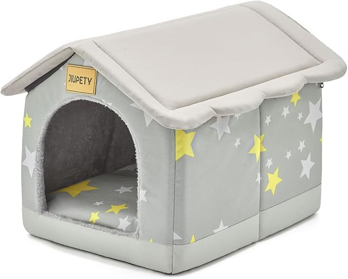 Jiupety Dog House Indoor, XL Size Indoor Dog House for Medium and Large Dog, Warm Cave Sleeping Nest Bed for Cats and Dogs, Gray