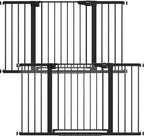 Cumbor 2 Pack 30-54" Baby Gate for Stairs, Dual Lock & Self-Closing Dog Gate for Doorways, Easy Install Pressure Mounted Pet Gates Indoor, Easy Walk Thru Wide Safety Proofing for Babies & Pets, Black
