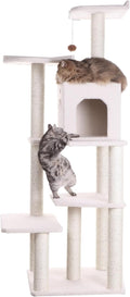 Maykoosh Cat Tree Tower 68" Six Levels Condo & Perches - Ivory
