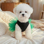 Furbabycare® Elegant Sweet St. Patrick's Day Puppy Dog Blingbling Princess Skirt Pet Dog Lace Cake Camisole Tutu Dress B-Green-3 X-Small