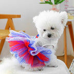 Furbabycare® Elegant Sweet Independence Day Puppy Dog Blingbling Princess Skirt Pet Dog Lace Cake Camisole Tutu Dress D-Independence Day X-Small