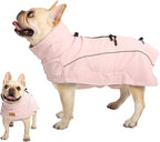 Dog Coat Warm Dog Winter Coat Waterproof Dogs Jacket with Reflective Pet Fleece Vest Zip-Up Cold Weather Coats for Large Dogs Turtleneck Windproof Coats (Pink,Large)