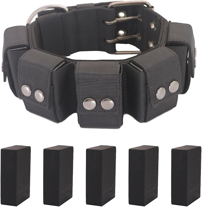 Dog Collar, Tactical Dog Collar, Weighted Dog Collar with Weights for Dog Training and Exercise Equipment - Free Weights, Small, Medium, Large Dogs