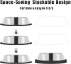 3Pcs Stainless Steel Dog Bowls Non-Slip Dog Food Bowl 36 Oz Dog Food and Water Bowl Set Dishwasher-Safe Puppy Bowls Rust Resistant Metal Pet Bowls Suitable for Small/Medium/Large Sized Pet