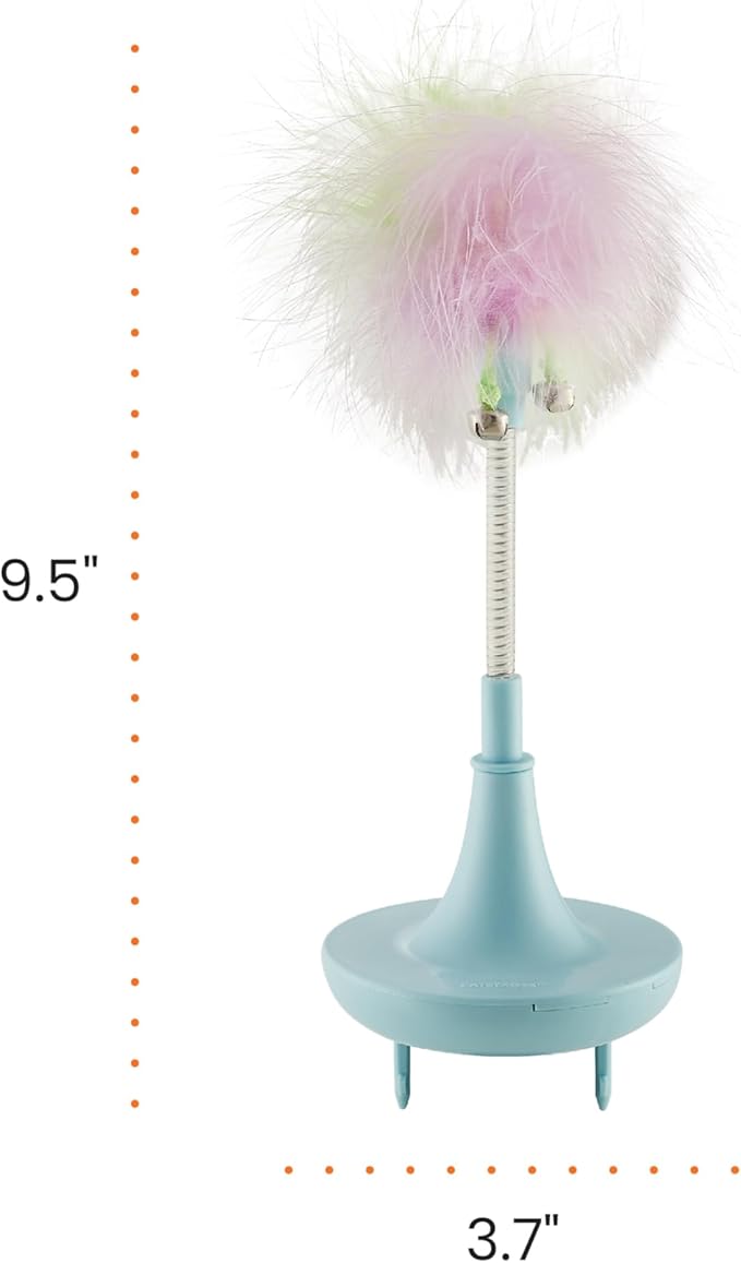 Catstages Feather Spring Toy Tease for Corrugate Cat Scratcher, Interactive Play, Blue