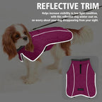 Fragralley Dog Coat Large, Waterproof Dog Jacket with Warm Fleece Lining, Adjustable Reflective Dogs Winter Coat, Turtleneck Pet Coats for Cold Weather (Rose Pink XL)