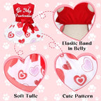 Dog Valentines Day Clothes Be My Pawlentine Dog Valentines Outfit Red Tulle Pet Dress with Bowknot for Small Medium Large Dogs Cat Girl