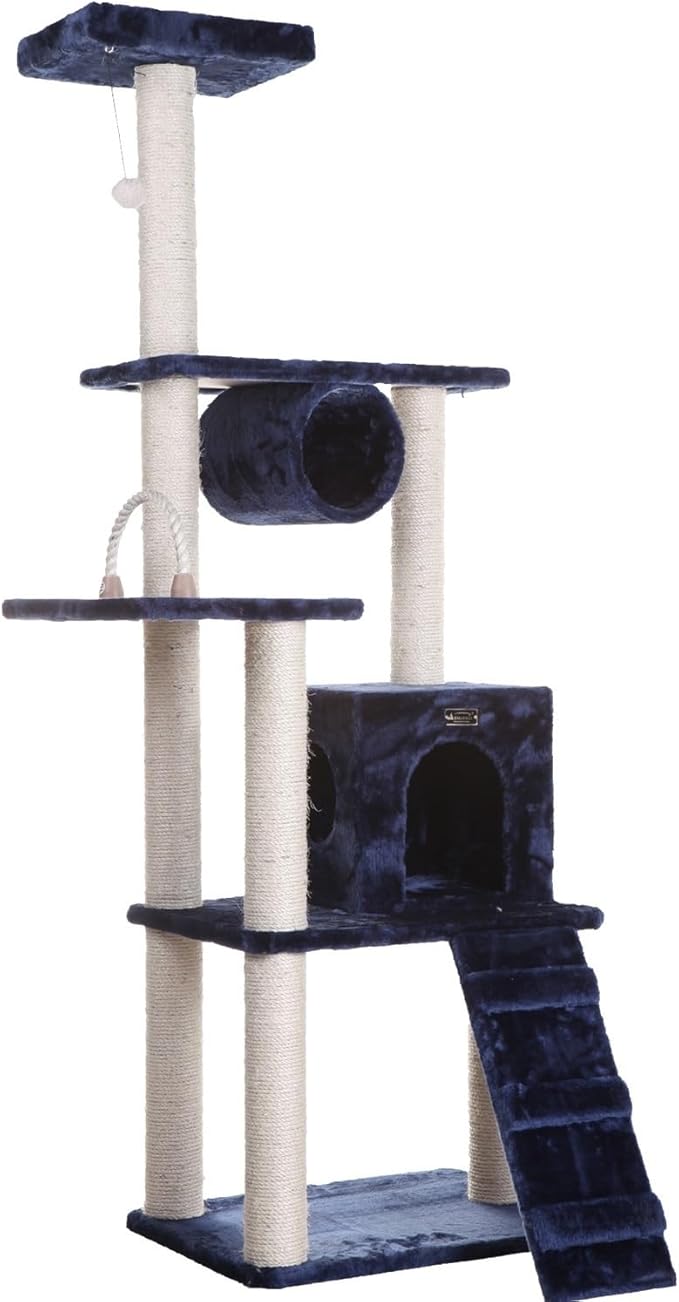 Maykoosh Navy Cat Tree Tower with Scratching Posts & Playhouse - Multi-Level