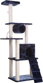 Maykoosh Navy Cat Tree Tower with Scratching Posts & Playhouse - Multi-Level