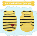 Pet Dog Striped T-Shirt Dogs Cats Cotton Vest Spring Summer Pet Apparel Tee Shirt Suitable for Small and Medium Large Pets French Bulldog Bichon