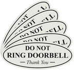 All Quality Oval DO NOT Ring DOORBELL Thank You Sign - Lt Gray Large 5 Pack