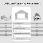 4x4 FT X-Large Outdoor Dog House for Large Dogs, Heavy Duty Weatherproof Dog Kennel with Upgraded Doors, Dog Tent for Outside Shelter, Waterproof Canopy Pet House for Small Animals, Grey