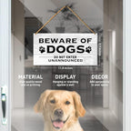 Do Not Enter Unannounced, Beware of Dog Sign for Home Front Door Decor