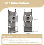 Hanging Cat Tree - Door Mounted Climber Cat Wall Cat Hammock for Indoor, Hanging/Elevated Bed - 4 Story with Removable Pillow, Roller Blind and Ball Toy