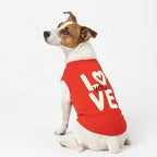 Fitwarm Love You Dog Shirt, Funny Valentines Outfit for Small Dogs Boy Girl, Festive Pet Clothes, Red, White, XS