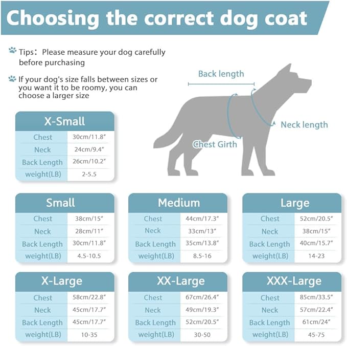 Dog Fleece Hoodie, Windproof Waterproof Dog Coat Fleece & Cotton Lined Warm Jacket, Cold Weather Pet Apparel Clothes Vest for Dogs (L,Mintgreen)