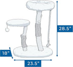 Habitat Haven The Oasis Cat Tree - Luxury Cat Condo, Modern Indoor Tower with Faux Fur Bed, Scratching Posts, and Toy for Cats, 23.5-Inch Width x 18-Inch Depth x 28.5-Inch Height
