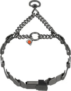 Herm. Sprenger NeckTech Fun Dog Training Collar with Quick Release Snap and Swivel, Anti Pull Collar, Stainless Steel Black (18" Neck Size; 20" Chain Length)