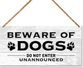 Do Not Enter Unannounced, Beware of Dog Sign for Home Front Door Decor