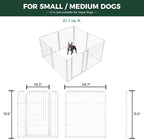 FXW Homeplus Unleashed Indoor Dog Playpen - Stress-Free and Safe Play, Heavy Duty 32 Inch 8 Panels with Playpen Camera Mount for Small and Medium Dogs, White│Patented