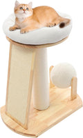Multifunctional Cat Tree, Wooden Cat Tree Tower with Space Capsule and Scratcher, Cats Climbing Tower Set for Cats Climbing, Scratching, Sleeping, Exercising (Style 01)