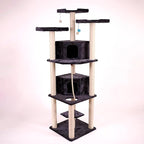Tall Cat Tree - Multi-Level Cat Tower with Sisal & Condo - 82" Gray