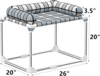 Bedside Cosleeper Dog Cat Bed - Height Elevated Dog Bed with Bloster Extension Attached to Human Bed Dog Cat Window Perch Bedside Lounge Elevated Dog Bed with Pillow (26 x 20 x 20 Inch)