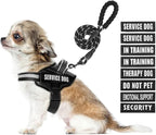 Service Dog Vest Harness and Leash Set, Animire in Training Dog Harness with 10 Dog Patches, Reflective Dog Leash with Soft Padded Handle for Small, Medium, Large, and Extra-Large Dogs (Black, XS)