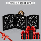 Bundaloo Freestanding Dog Gate Expandable Decorative Wooden Fence for Small to Medium Pet Dogs, Barrier for Stairs, Doorways, & Hallways