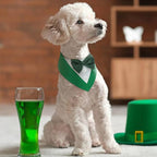 FUAMEY Dog Tuxedo St.Patrick's for Medium Dogs,Dog Formal Suit Dogs Attire Pet Bow Tie Puppy Party Costumes Cat Tux Outfits Pets Bandana Cosplay Adjustable Bowties St.Patrick's Day Green M