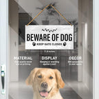 Dog Sign for Front Door - Keep Gate Closed, Beware of Warning for Home Decor, Fence Yard Decoration - Gift for Dog Dad Mom Lover Owner