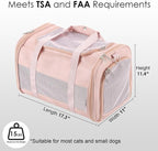 Fashion Dog Carrier Pet Carrier Airline Approved Cat Carrier for Small Dogs Cats Under 15 Lbs, Vegan Leather Collapsible Soft Sided Travel Puppy Carrier