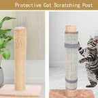 Cat Nail File Scratcher & Scratching Pad -Scratch Mat with 80 Aluminum Oxide Grit, Scratch Pads Wrap Around a Scratching Post to Help Trimming Cat Nails & Protect Furniture