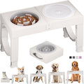 XIAZ Elevated Dog Bowls Large Breed Raised Dogs Bowl Stand Large/Medium Sized Dog Slow Feeder Dogs Bowls Food Water Stands 5 Heights Adjustable 9/11/12/14in Pet Feeder Dish Station