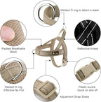 Plutus Pet No Pull Dog Harness with Breathable Mesh Padded, Adjustable Reflective Escape Proof Dog Harness, Quick Fit Dog Vest Harness for Small Dogs(XS, Beige)