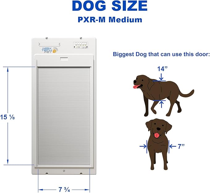 Power Pet Roll Up Automatic Electronic WiFi Pet Door by High Tech Pet - Space-Saving, Pet Operated Dog Door, App Control, Safe, Secure, Air Tight (Wall Mount, Medium)
