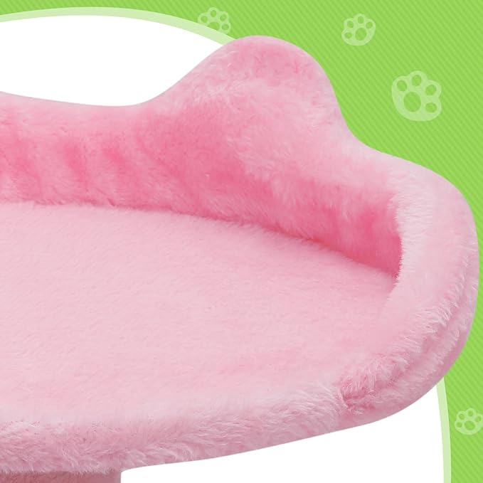 Magshion Cat Tree 60" Cats Tower for Indoor Cats, Multi-Level Cat Condo with Scratching Post, Top Perch, Sisal Board and Dangling Ball, Cat Stand Jumping Platform Kittens Pet Play House (Pink)