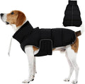 FUAMEY Dog Puffer Jacket for Medium Dogs,Dog Cold Weather Coats Dogs Down Jackets Waterproof Pet Snowsuits Warm Puppy Winter Vest Turtleneck Pets Adjustable Jackets Coats Black M